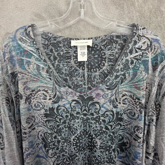 Exclusive One Sublimation Y2K Top 2X Grey Black Green Purple Bling Retro Witchy - Picture 4 of 12